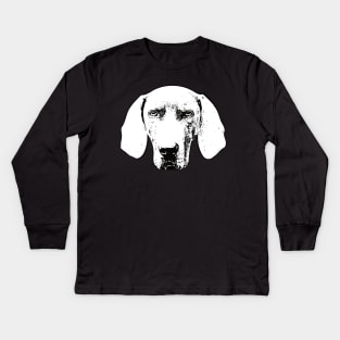 Weimaraner Face Kids Long Sleeve T-Shirt